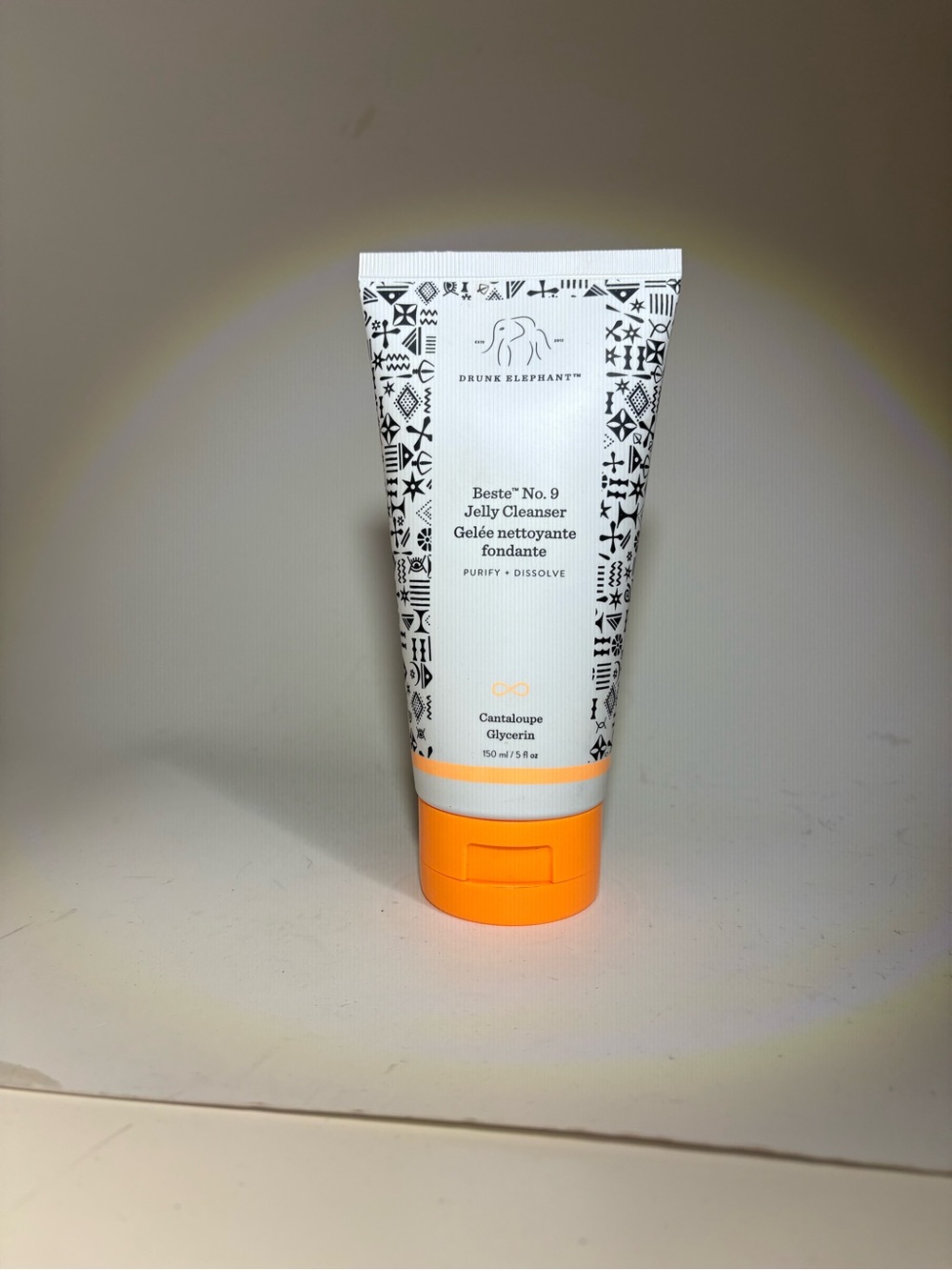 Drunk Elephant Jelly Cleanser Tube - White & Orange